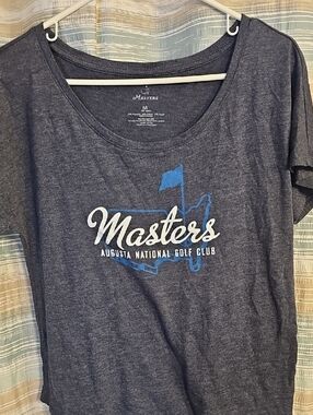Masters Navy and Blue Augusta Graphic Tee In Gray/ Blue And White